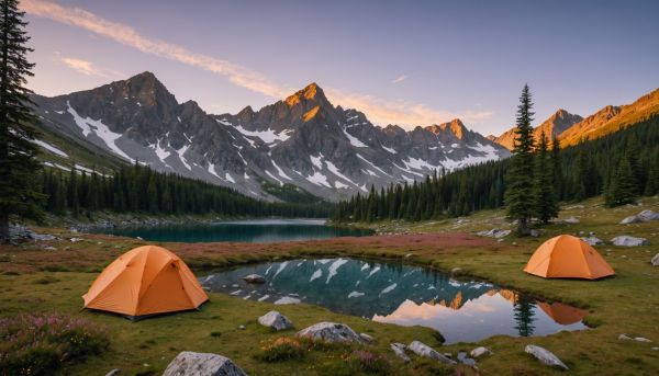 Meilleurs campings montagne vue sommets enneiges